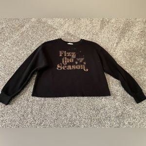 Cozy Cropped “Fizz The Season” sweater